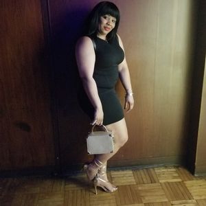 Bar III Faux Leather Trim Stretch Sheath